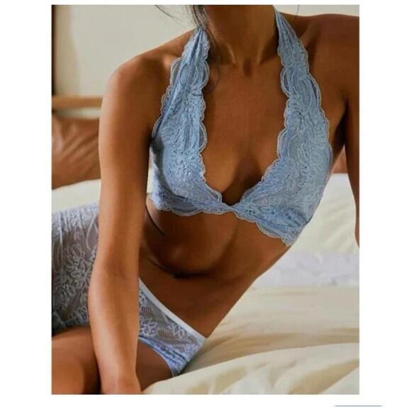 Free People Last Dance Lace Halter Bralette - Picture 1 of 5